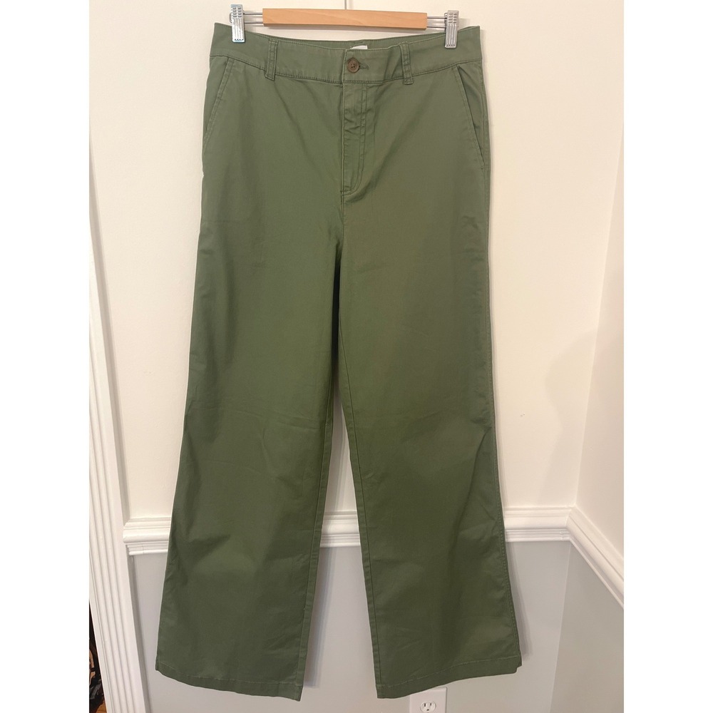 GAP Girlfriend Khaki Cargo Wide Leg Pants in Green Size 10 Tall